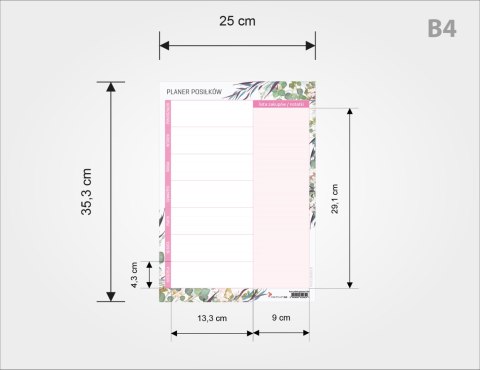 PLANER POSIŁKÓW UNIWERSALNY TYGODNIOWY B4 FLORAL