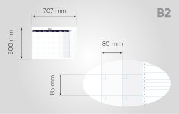 PLANER ŚCIENNY UNIWERSALNY MIESIĘCZNY B2 FIRMOWY SAMOPRZYLEPNY