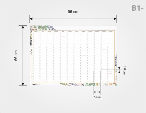 PLANER ŚCIENNY UNIWERSALNY ROCZNY B1 FLORAL