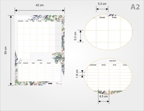 PLANER UNIWERSALNY MIESIĘCZNY FLORAL Z PLANEM LEKCJI