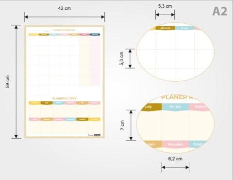 PLANER UNIWERSALNY MIESIĘCZNY+ROCZNY A2 PASTELOVE