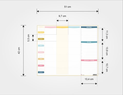 PLANER UNIWERSALNY TYGODNIOWY PASTELOVE 2+1 RODZINNY