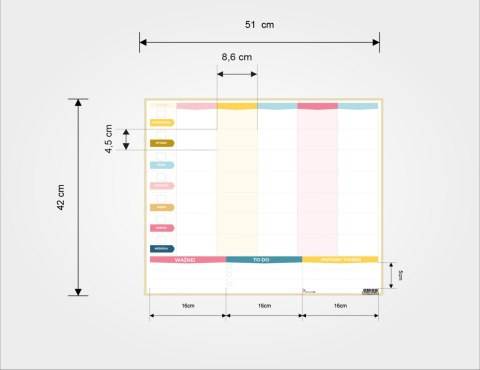 PLANER UNIWERSALNY TYGODNIOWY PASTELOVE 2+3 RODZINNY