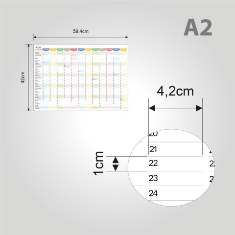 Planer ścienny szkolny kalendarz 2024/2025 A2 suchościeralny TĘCZA