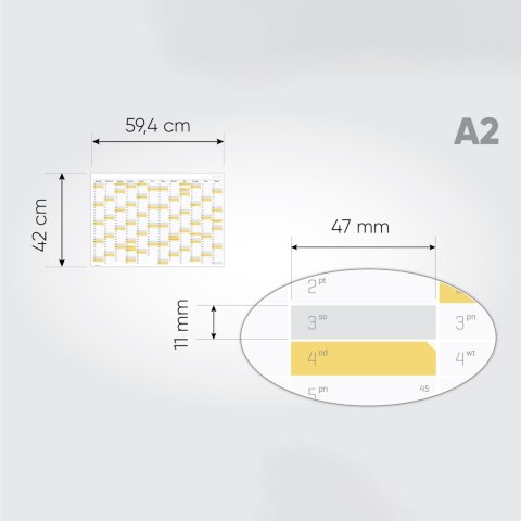 Planer ścienny kalendarz 2024 A2 suchościeralny SUN