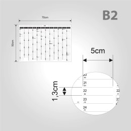 Planer ścienny kalendarz 2024 B2 niezmywalny poziom B&W