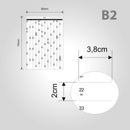Planer ścienny kalendarz 2025 B2 suchościeralny pionowy samoprzylepny B&W