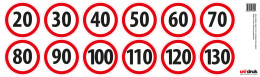 Zestaw naklejek Limit Prędkości - 14 cm - 12 szt.