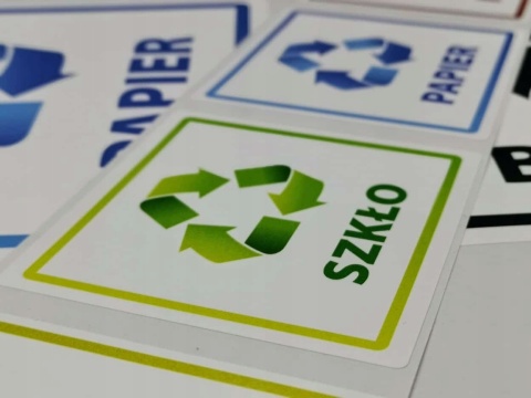 Naklejki na ŚMIETNIK KOSZE NA ŚMIECI 16cm komplet