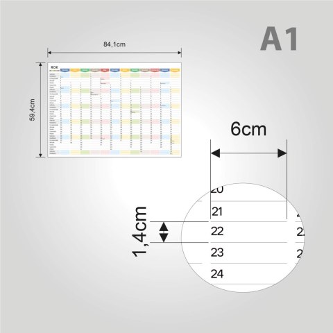 Planer ścienny kalendarz 2027 A1 suchościeralny TĘCZA