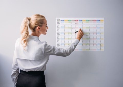 Planer ścienny kalendarz 2027 A2 suchościeralny TĘCZA