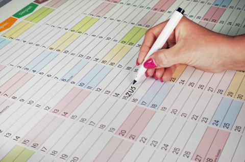 Planer ścienny szkolny kalendarz 2026/2027 A2 suchościeralny TĘCZA