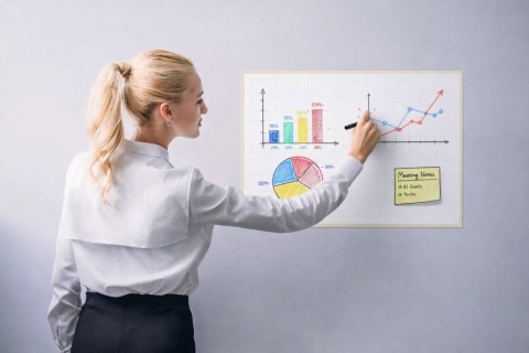 Samoprzylepna tablica suchościeralna 70x50 cm - kropki