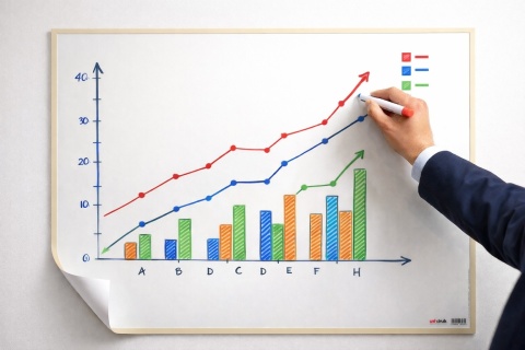 Samoprzylepna tablica suchościeralna 70x50 cm - czysta