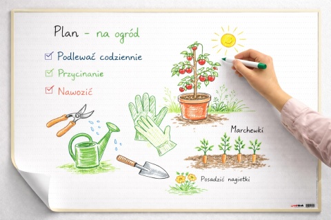 Samoprzylepna tablica suchościeralna 100x70 cm - linie