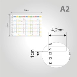 Samoprzylepny Planer ścienny kalendarz 2027 A2 suchościeralny TĘCZA