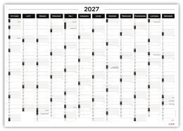 Samoprzylepny Planer ścienny kalendarz 2027 B1 suchościeralny B&W