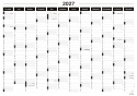 Samoprzylepny Planer ścienny kalendarz 2027 B2 suchościeralny B&W