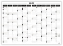 Samoprzylepny Planer ścienny kalendarz 2027 B2 suchościeralny B&W